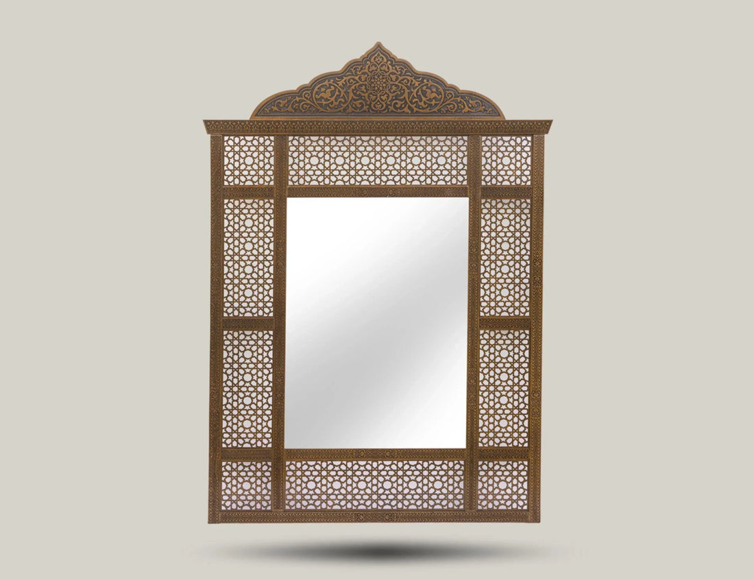 مرآة تاج أرابيسك محفورة لبهو فندق