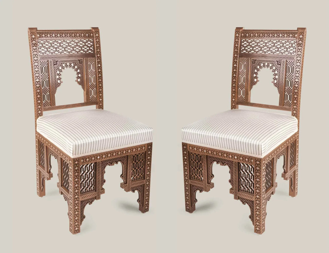 كراسي سفرة ديماش مطعّمة بالصدف