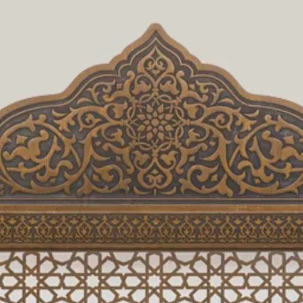 Arabesque large crown mirror – detail of the carved crown centre