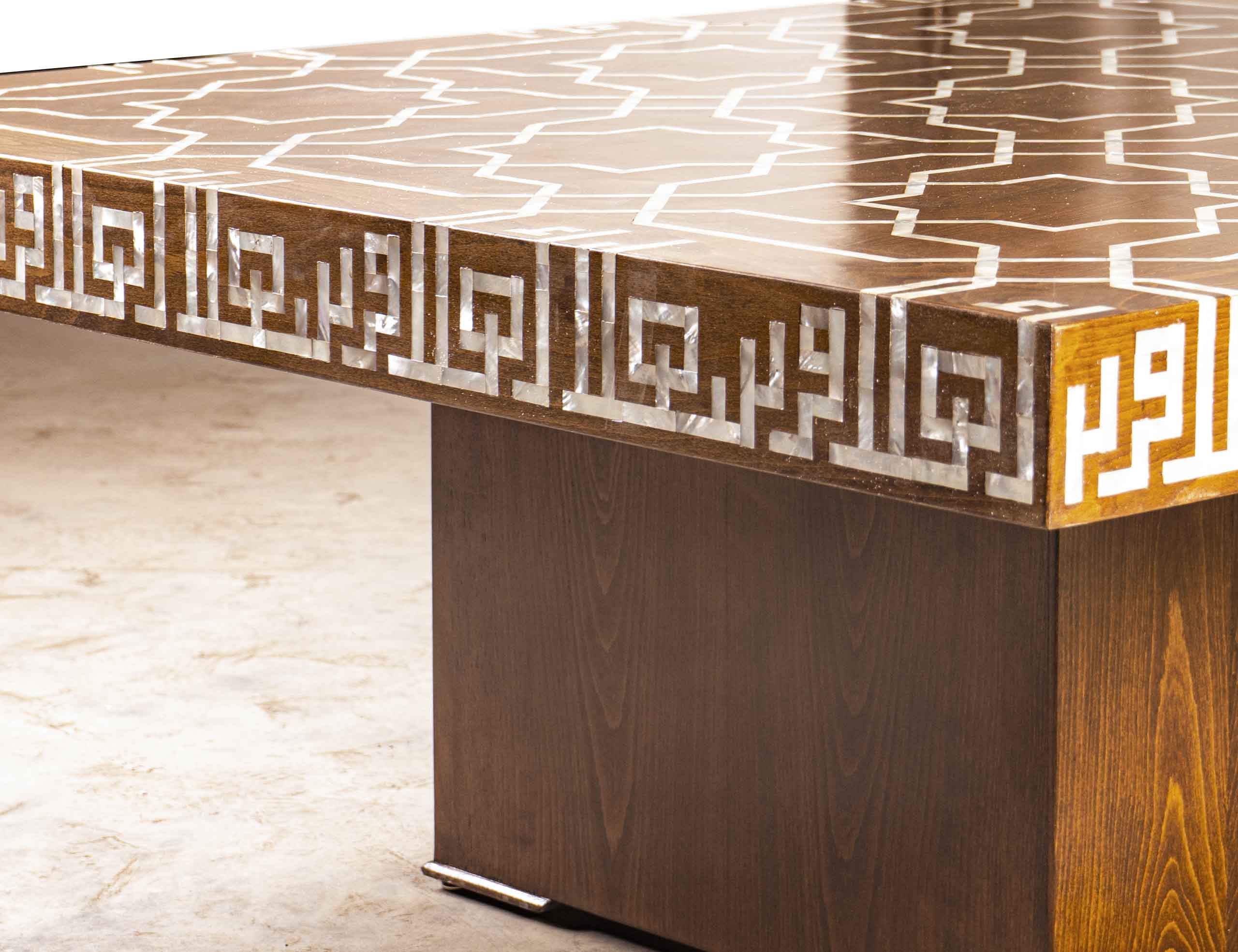 Salema – Welcome Coffee Table with Linear Lattice Inlay